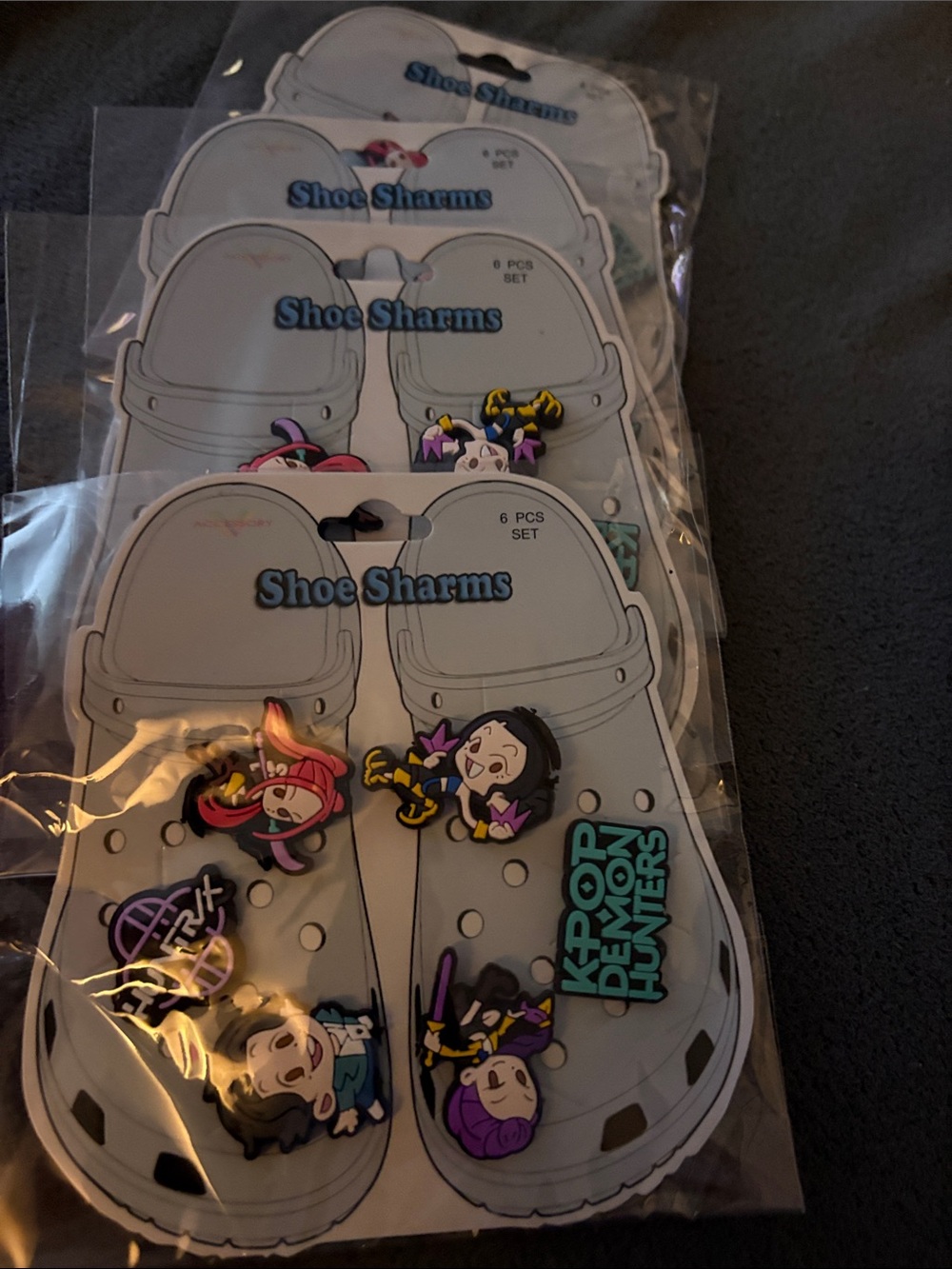 FASHION KPOP Kids Shoe Charms - White with Multicolor Characters